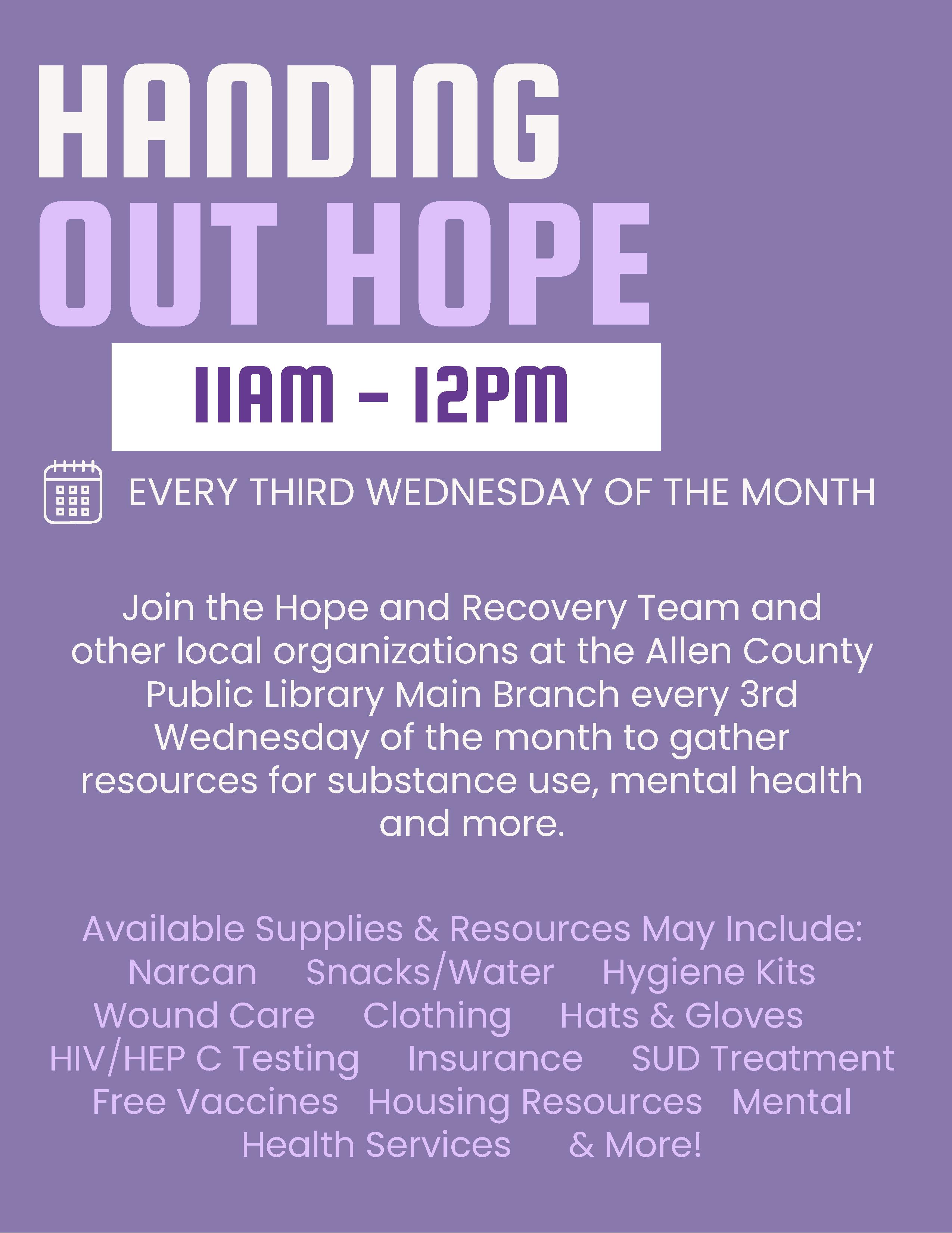 Handing Out Hope Poster