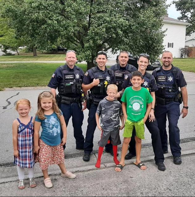 Officers attending birthday party